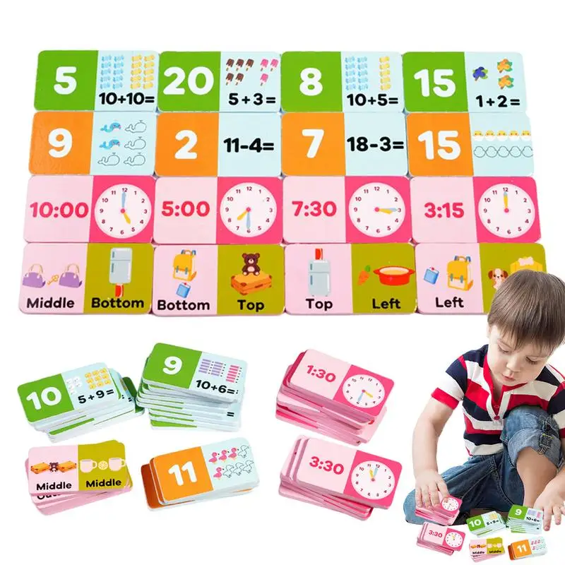 

Addition Games Wooden STEM Educational Toy Kindergarten Math Games Time Awareness Word Learning Toy & Interactive Tools For Ages