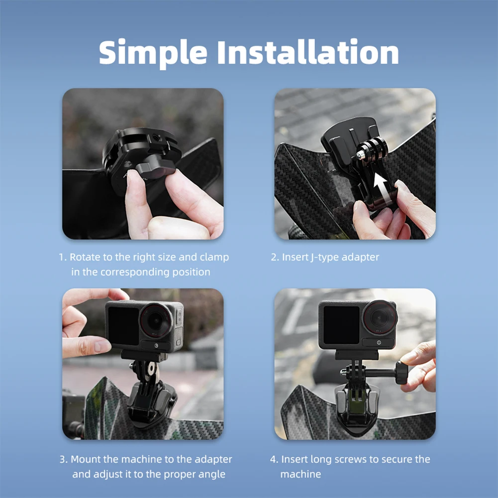 دراجة نارية الزجاج الأمامي كليب 180 درجة Rotable الزجاج الأمامي جبل المشبك عمل منصب الكاميرا كليب لكاميرا عمل بانورامية #5