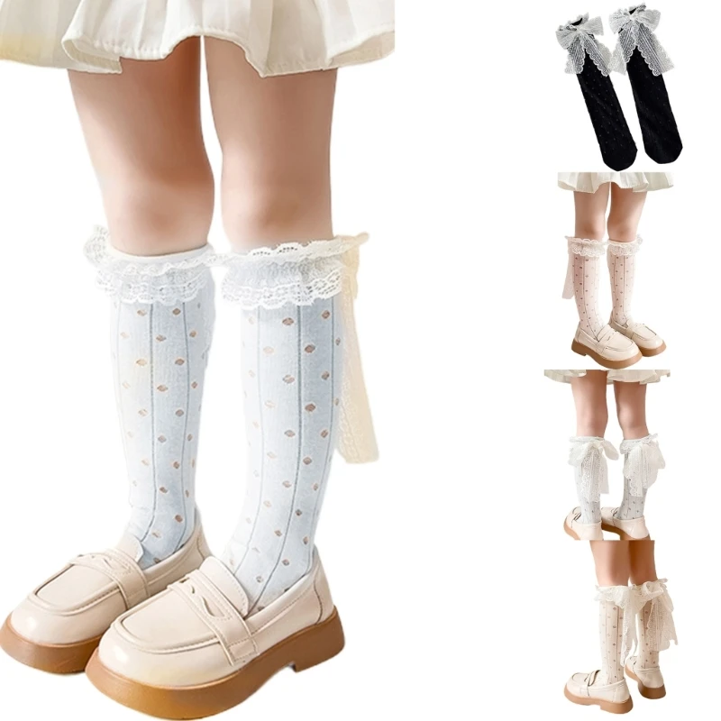 Versatile Children Long Socks Cotton Socks Meshing Designs Children Long Socks for Breathability & Everyday Comfort N84E