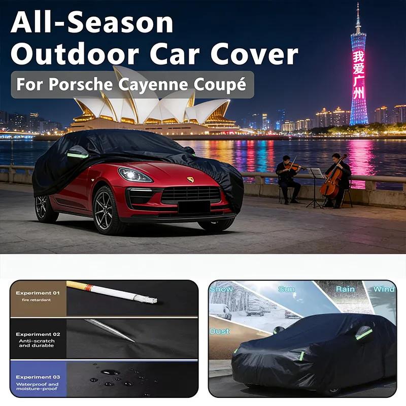 Car Cover for Porsche Cayenne Coupe Full Body Protection Waterproof Dustproof Heat-Resistant All-Season Use Exterior Accessories