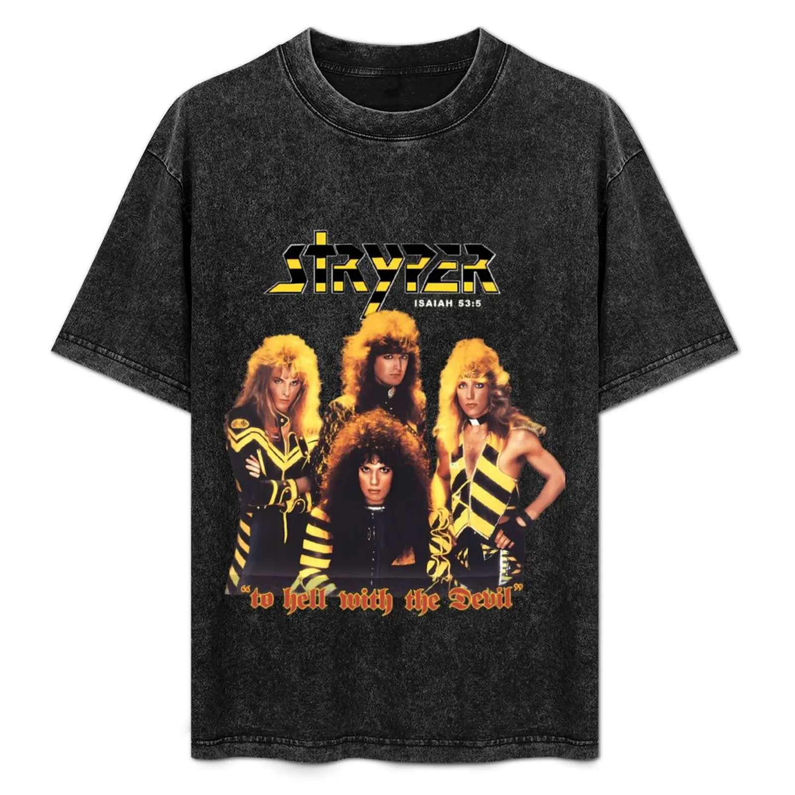 

Stryper To Hell With The Devil \t T-Shirt Simple Line Art Print Tee