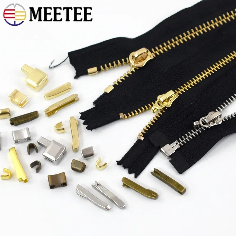 20 مجموعات 3 # 5 # 8 # 10 # سحاب المتزلجون لحقيبة الخياطة نهاية قفل معدني U السوستة سدادة السحابات استبدال طقم تصليح DIY الملحقات #6