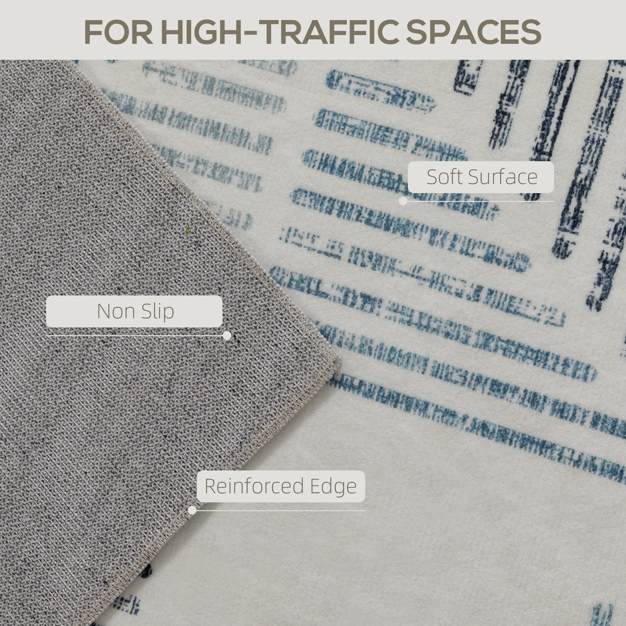 HOMEFISH Plush polyester surface offers ultra-soft comfort underfoot area rug