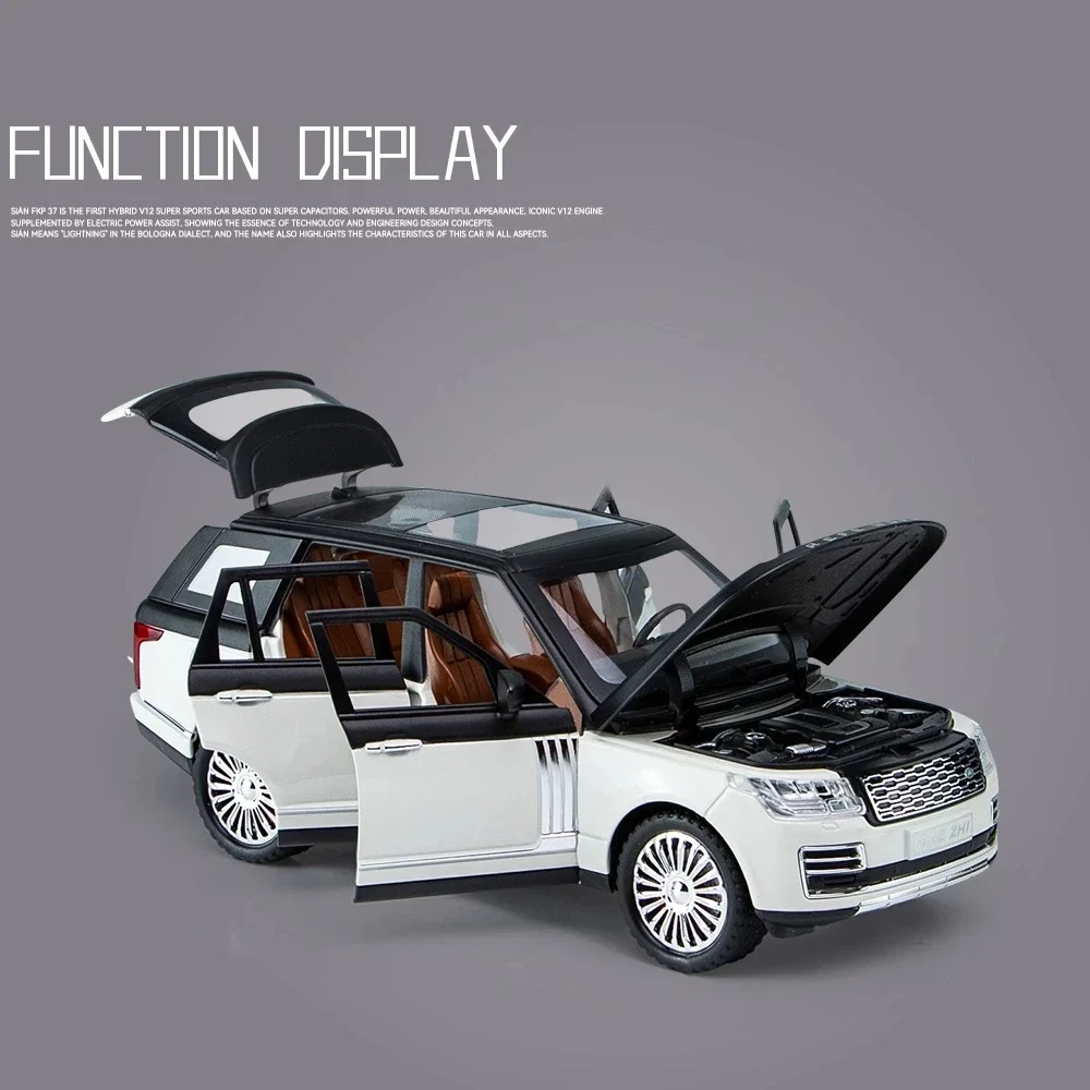 1:24 Range Rover SUV Alloy Car Diecast Model Toy Vehicle Sound And Light Pull Back Metal Car Simulation Collection Toys for boys