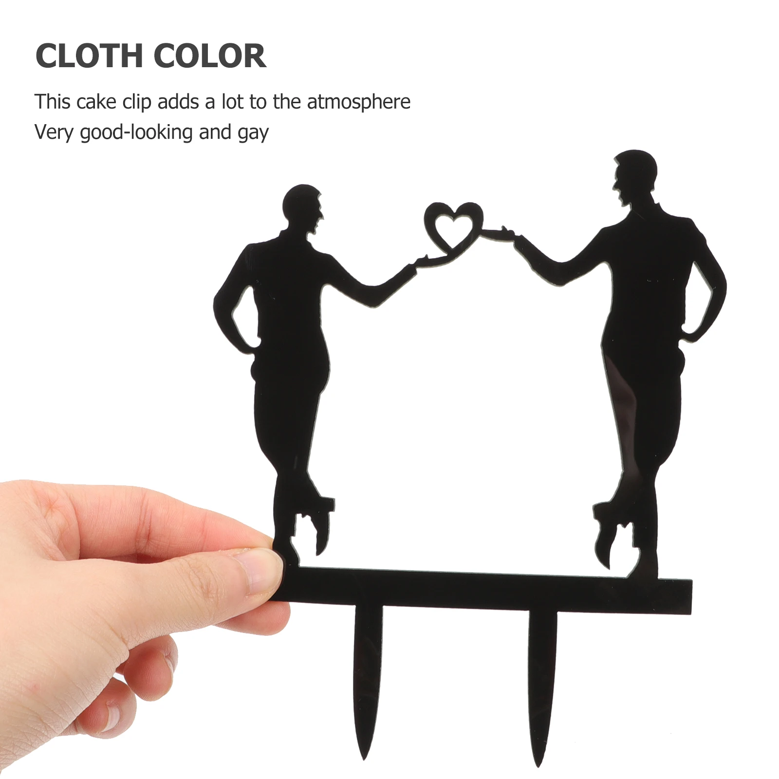 

2pcs Acrylic Decorations Wedding Cupcake Toppers Valentine's Day Party Photo Props Sturdy Cake Picks for Bridesmaid