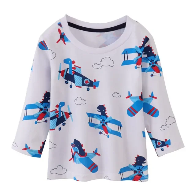 2024 New Style Jumping Meters Aircrafts Boys Autumn Spring Cartoon Long Sleeve Children's Clothing Kids Hoodies Costume