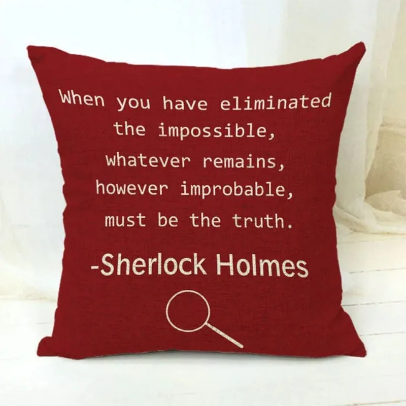 Beautiful Sherlock Holmes Portrait Linen Square Striped Pillowcase Living Room Office Chair Decorative Pillowcase  ..