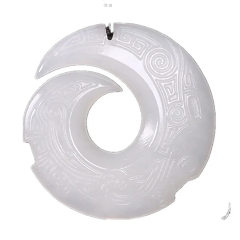Afghan White Antique Pixiu Stone Fortune-Turning Pendant Hanfu Jade Necklace Men And Women