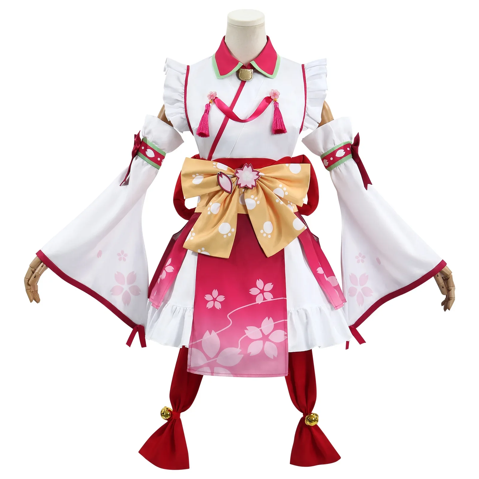 In Stock Sakura Miko Cosplay Costume Vtuber Full Set Maid Dress Kimono Haori Yukata Hololive Holo 2025 New sdf3d