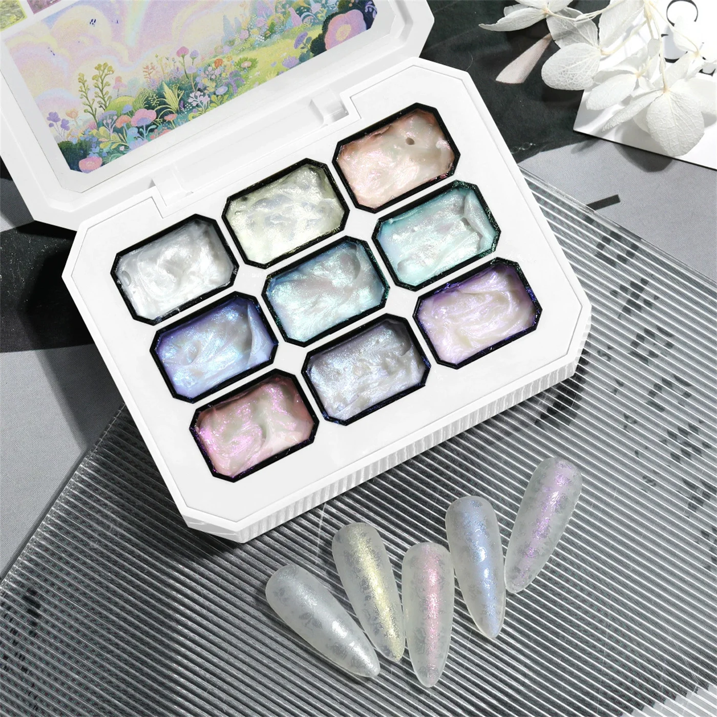1pc Satin Gel Solid Patting Gel Printing Transfer Aurora Gel Nail Polish Soak Off UV&LED Art Jewelry Party Christmas Y2K INS