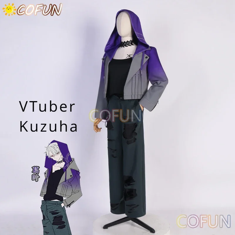 VTuber Kuzuha-Disfraces de Cosplay para hombre, traje de juego de Halloween, trajes de NIJISANJI, ropa diaria, camisa, pantalones, sudaderas con capucha, chaqueta fresca