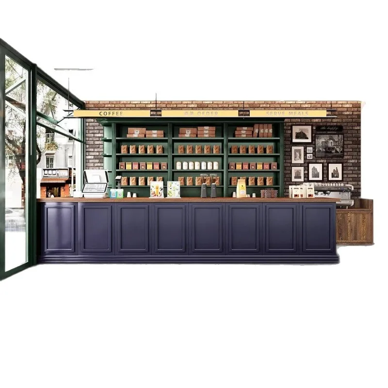 Western restaurant front desk baking milk tea bar checkout page reception desk