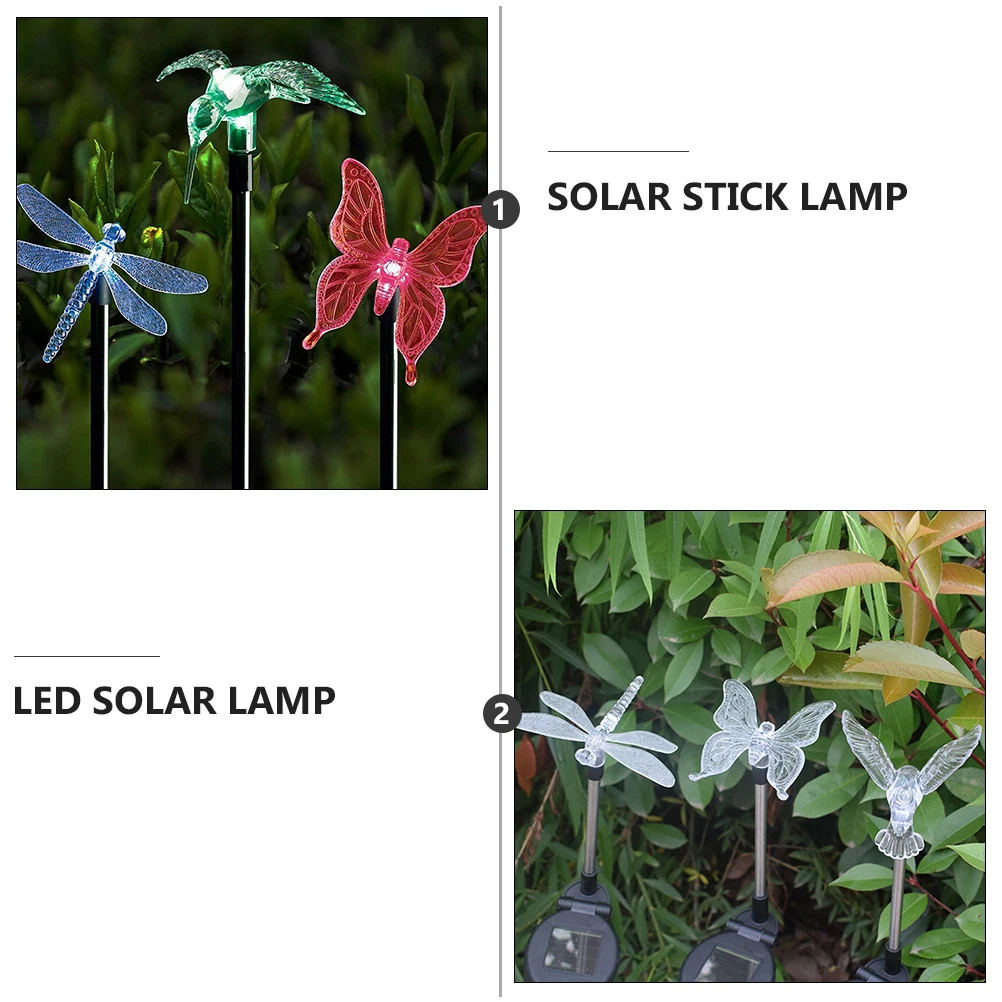 2Pcs Lights Durable ABS Plastic LED Garden Decor Lawn Pathway Lighting High Quality Outdoor Solar Lamp
