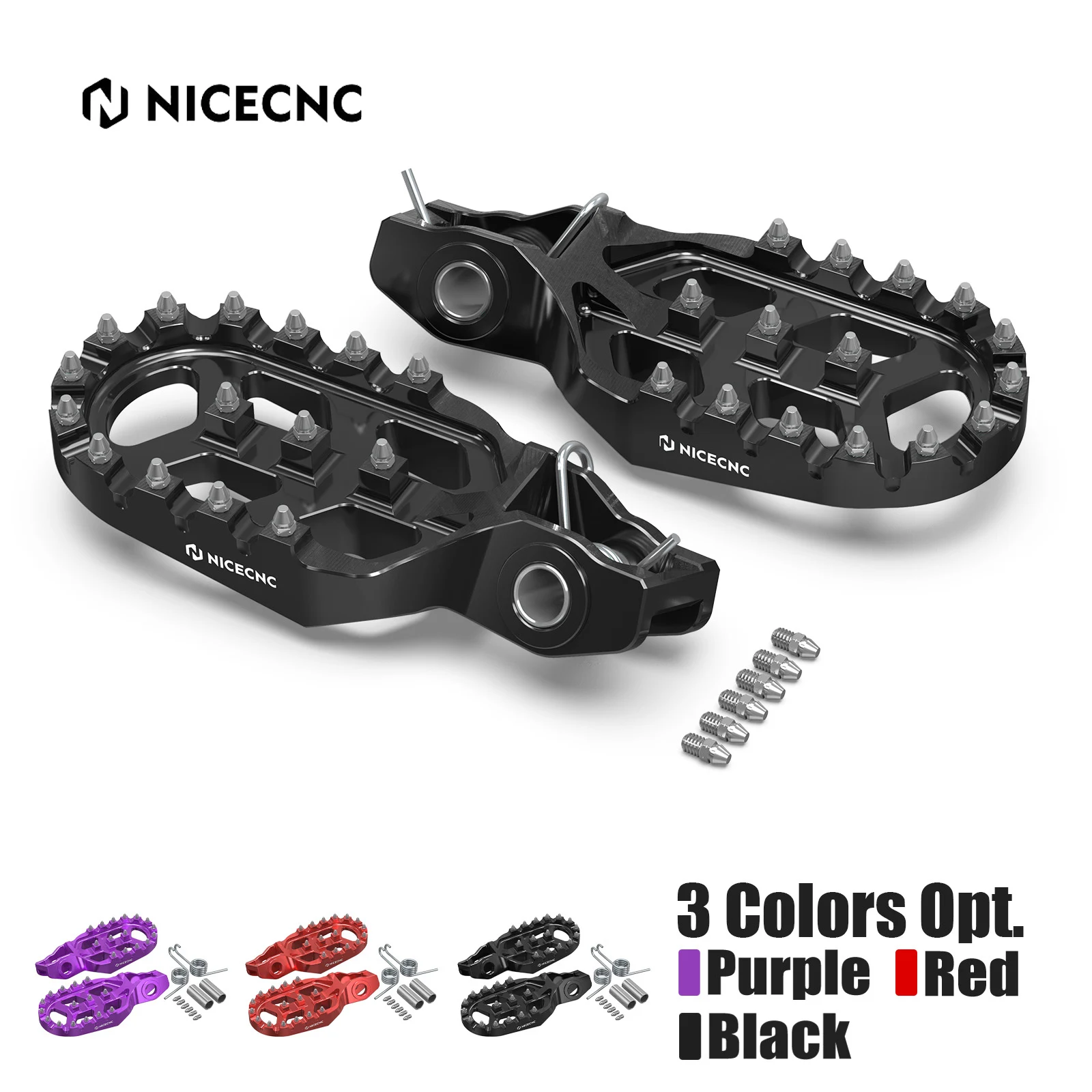 NICECNC For Stark Varg EX For Stark Varg MX 2024-2025 Motocross Forged Offset Foot Pegs Extender Footrests Electric Dirt Bike