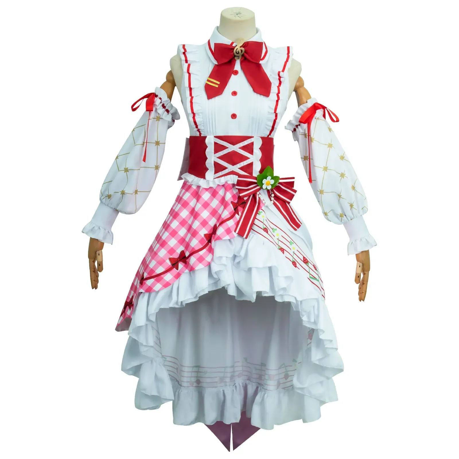 Miku Cosplay Strawberry Miku 15th Anniversary Cosplay Costume Wig Lovely Lolita Dress Women Halloween Uniform Party Fancy Dress