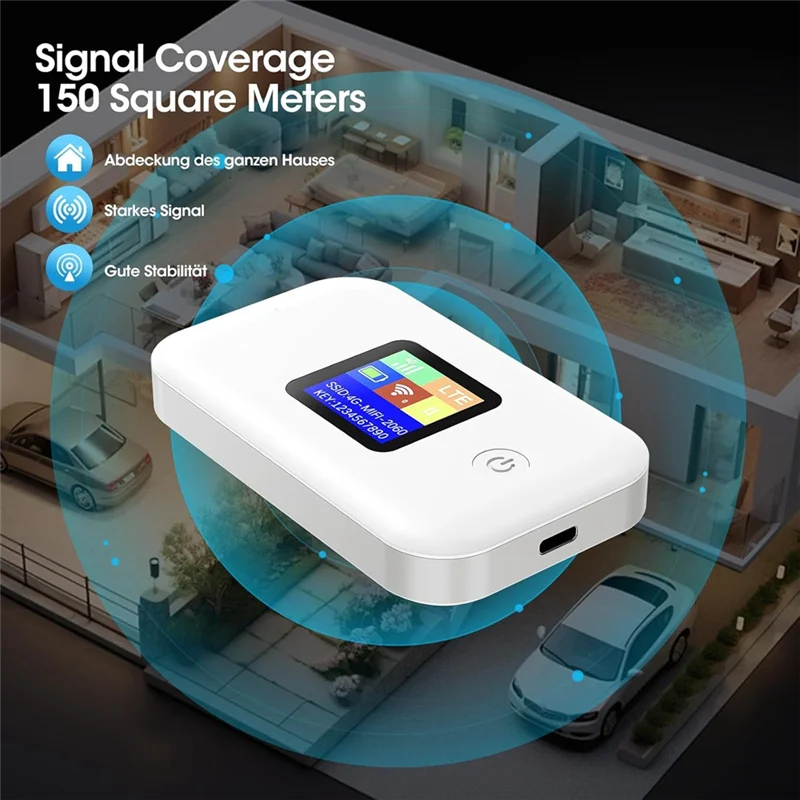 Router WLAN JABS-mobile, hotspot WiFi portatile 4G supporta schede SIM, router LTE Internet mobile per viaggi d'affari Vacanze