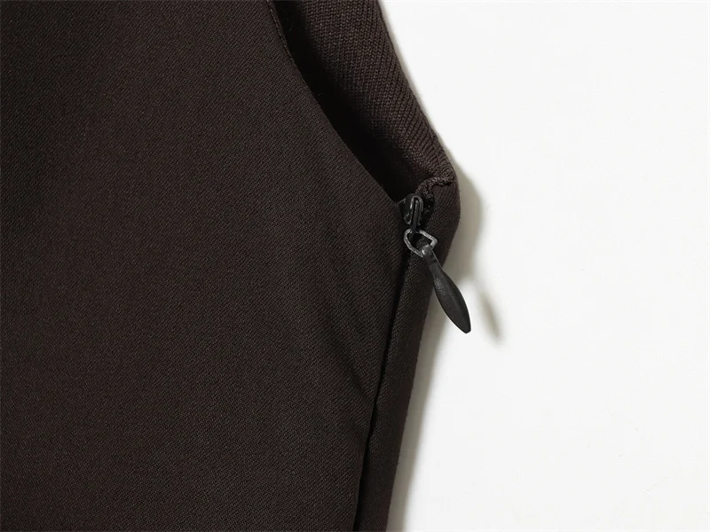 Vestido feminino 2025 outono novo estilo marrom escuro sem mangas em camadas mini vestido sexy e elegante temperamento elegante