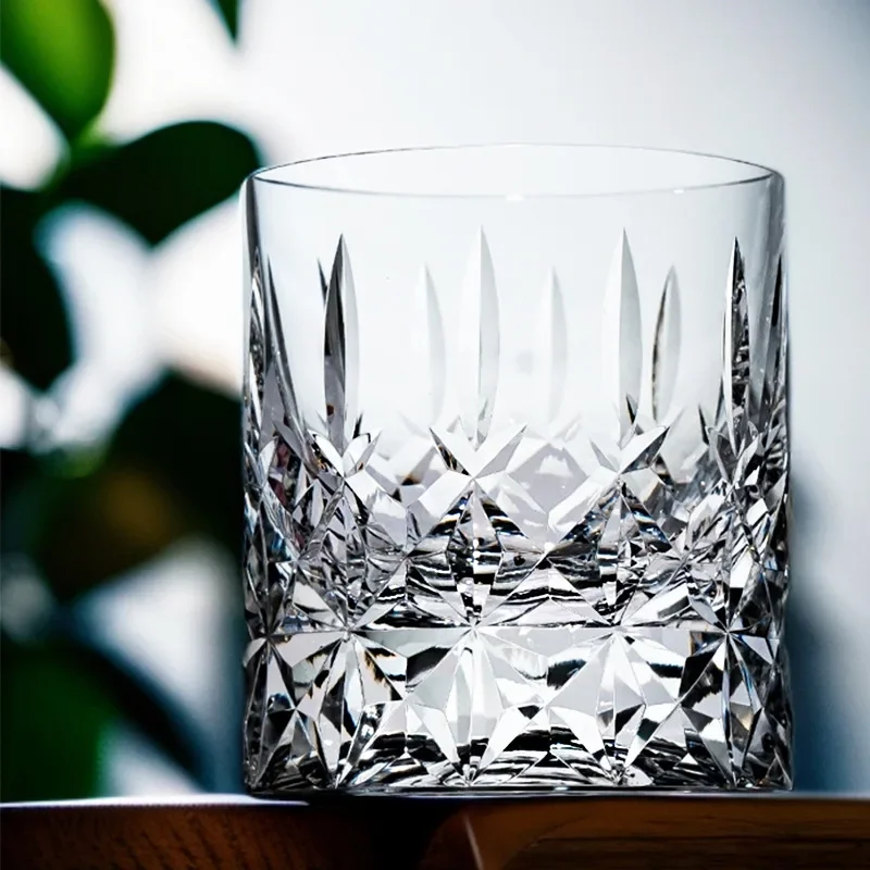 Edo Kiriko Life Sword Retro Exquisitely Carved K9 Crystal Cut Glass, Handcrafted Spirits Glass, High-End Whisky Lock Glass Gift 3