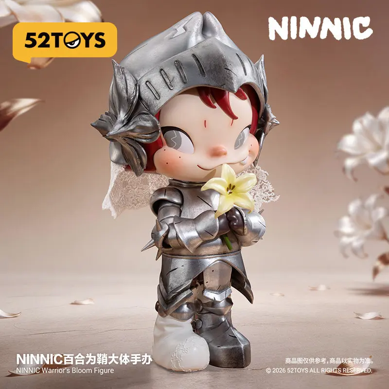 

52TOYS NINNIC Warrior's Bloom: Большая фигурка в стиле рыцаря, дизайнерская арт-игрушка, настольное украшение с тематикой лилии, подарок для фанатов аниме