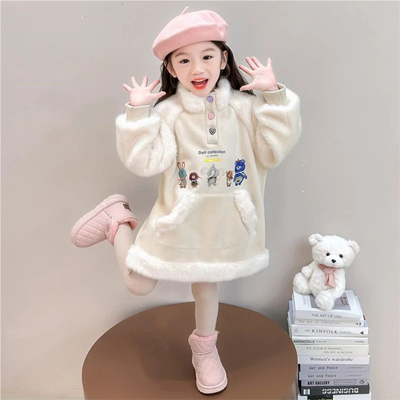 

2-7T winter spring Fashion cartoon kids children girls dress