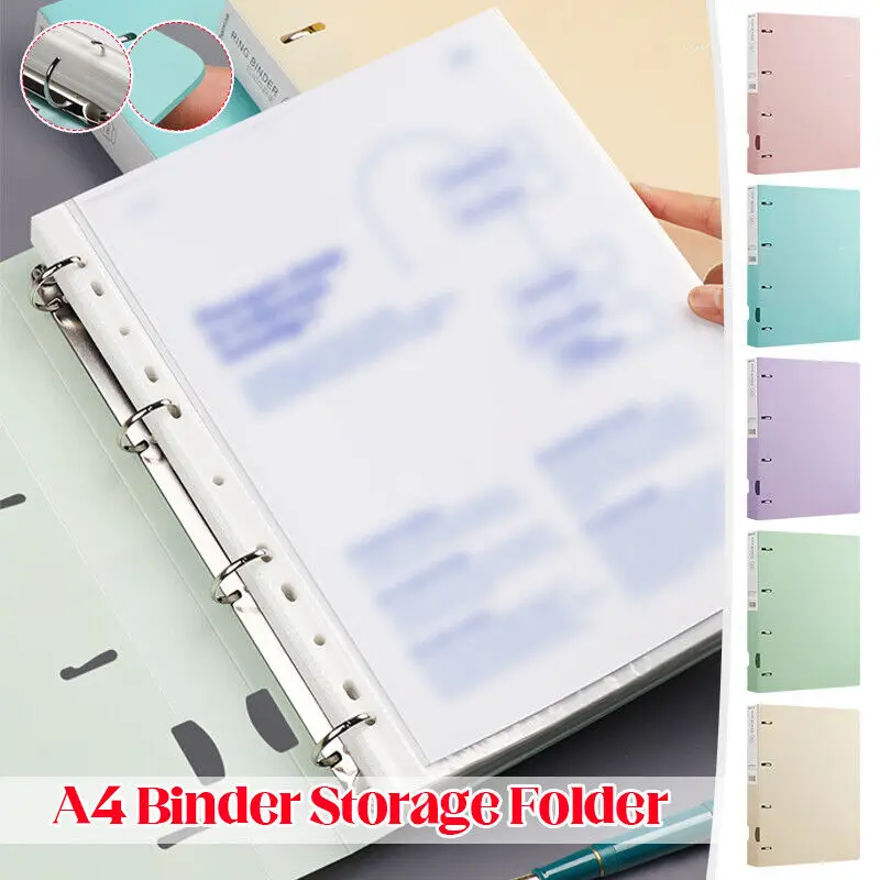 1Pcs A4 Binder Business Organizer Waterproof Storage File Document Punch Folder File Bags Folders 4Hole Binder Learning Supplies