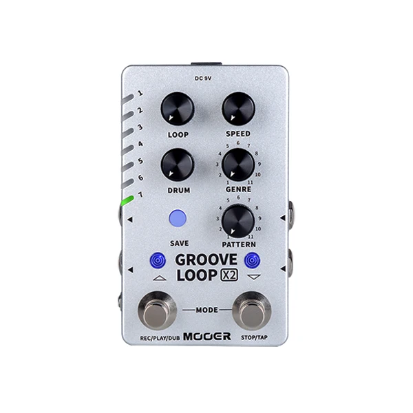 MOOER GROOVE LOOP X2 Stereo drum machine Phrase loop single block includes 11 styles and 121 rhythm drum Guitar Part Accessory