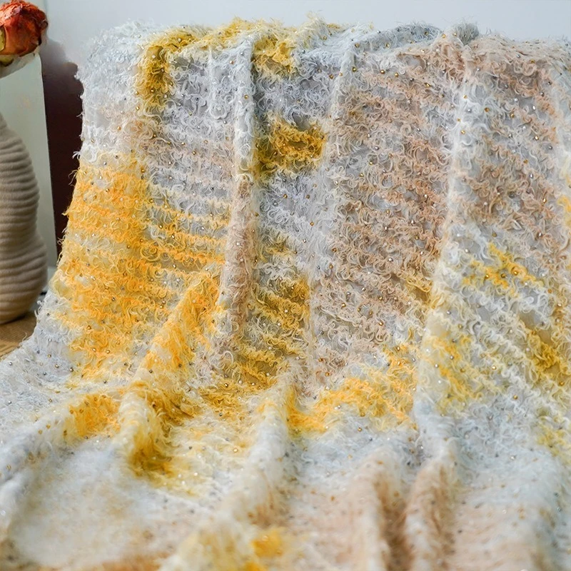 

Желтый галстук-краситель, легкий шифон, французский чай, минималистичная модная ткань, бахрома, весна-лето, дизайнерское платье и ткани для юбки