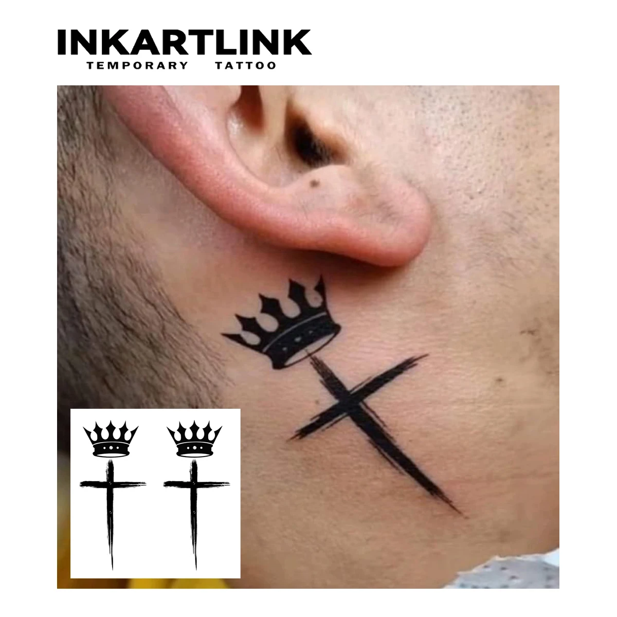 Crown  Temporary Tattoo,Lasts To 15 Days New Technology Magic Waterproof Semi Permanent Sticker.