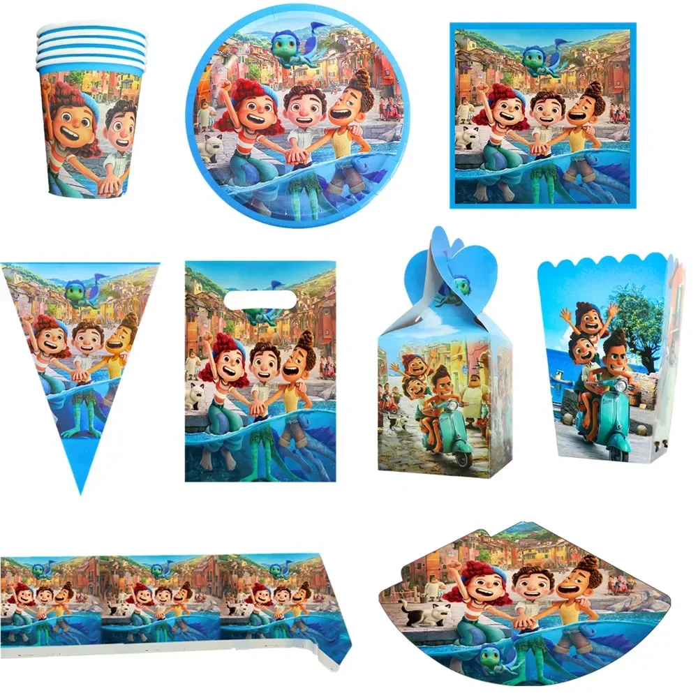 Luca Disposable Party Tableware Set Kids Cartoon Anime Theme Party Decorations Baby Shower Luca Birthday Party Supplies