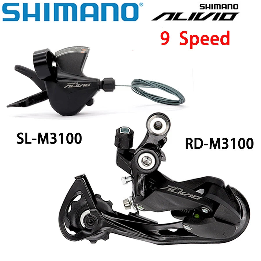 Shimano Alivio M3100 9S Right Shifter Lever Rear Derailleur SGS 9 Speed  For MTB Bicycle Mountain