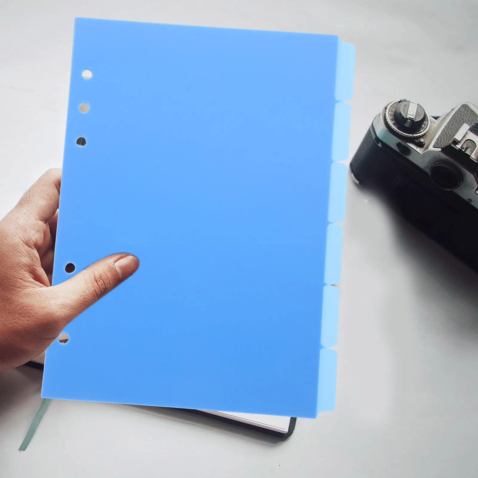 

6 Pcs A5 Blue PP Dividers Separator Pages Tabs for Loose Leaf Binder Notebook Organizers Index Dividers Colored Tabs