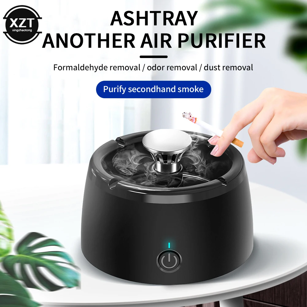 Multifunctional Ashtray Home Intelligent Small Air Purifier Second-hand Smoke Absorber Decomposer Portable Filter