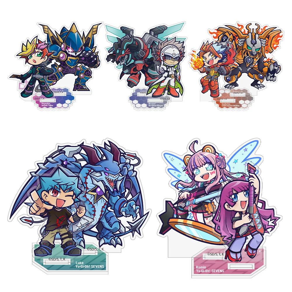 Yu-Gi-Oh! VRAINS SEVENS Dark Templar Decode Talker Salamangreat Heatleo Borreload Dragon Double Chibi Llavero acrílico con soporte
