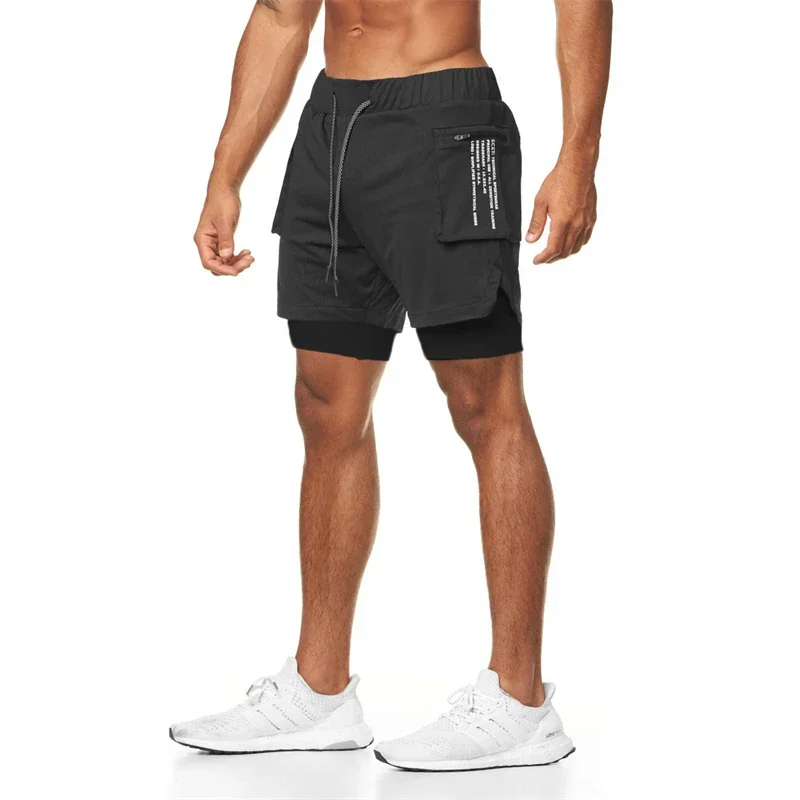 

Sports Shorts Men's Sportswear Double-layer Running Shorts 2-in-1 Beach Pants Summer Fitness Training Jogging Shorts