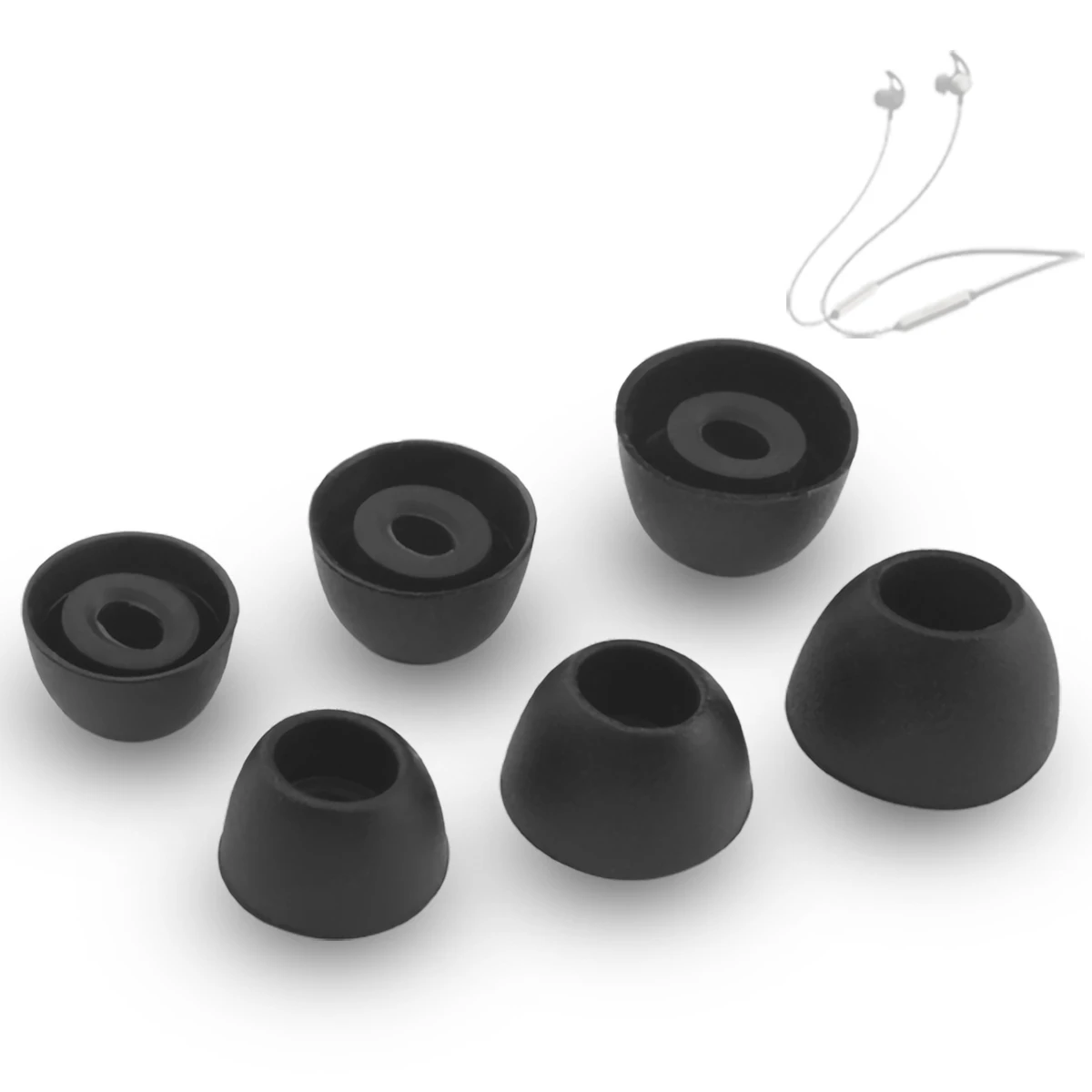 6Pcs Silicone Ear Tips for Edifier W300BT PLUS Bluetooth Eartips for Edifier W300BT Headphones Tips Oval Mouth