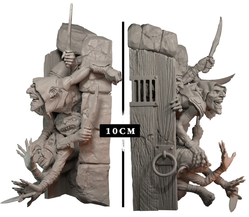 Maßstab 1:24, 100 mm Druckguss-Harzfigur, Modellbausatz, Dungeon Goblins, Hobby, Miniaturspielzeug, unmontiert, unbemalt, DIY-Diorama