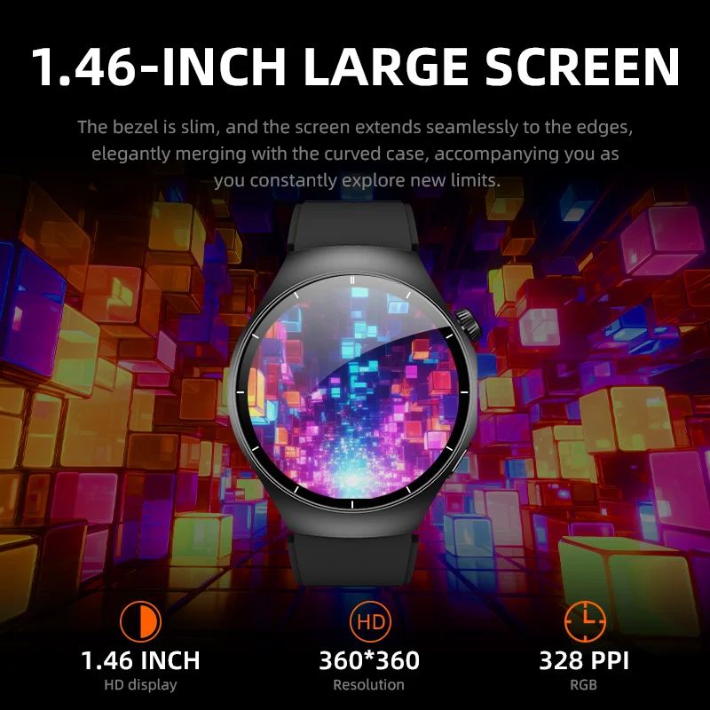 ساعة ذكية Howear HW8 Pro للرجال مع مصباح يدوي للتدليك الصوتي، رد NFC Sport Bluetooth Call Music، تحكم في الفيديو القصير 300 مللي أمبير في الساعة