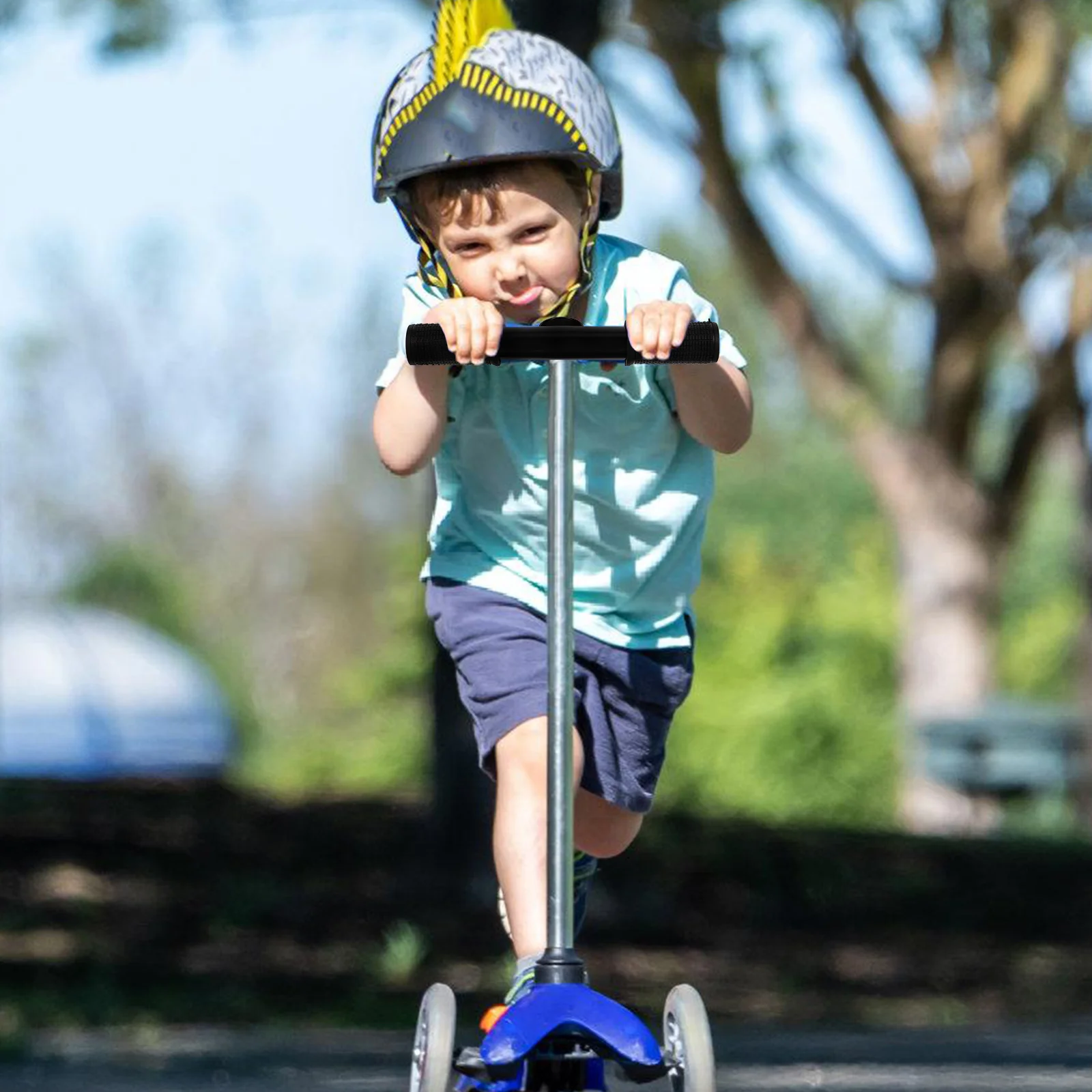 

Children Scooter Handle Adjustable Silicone Grip Portable Replacement Safety Handlebar Detachable Bright Color Scooter Handlebar