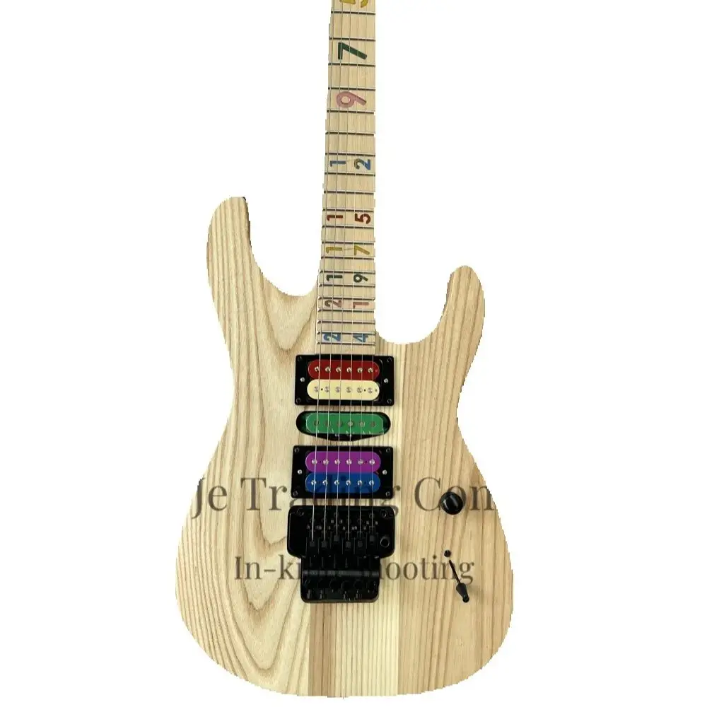 Sunset Electric Guitar Pens Body Squilted Maple Top Tremolo Bridge White closed pickup Rose wood fretboard Life Tree Inlaid Gold