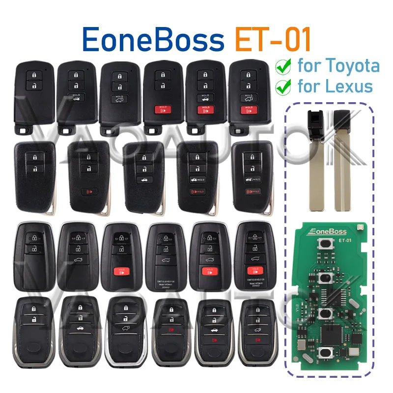 

ET-01 4D 8A Smart Key For Toyota Prado Highlander Camry Corolla RAV4 Land Cruiser for Lexus EoneBoss Universal Bluetooth Remote