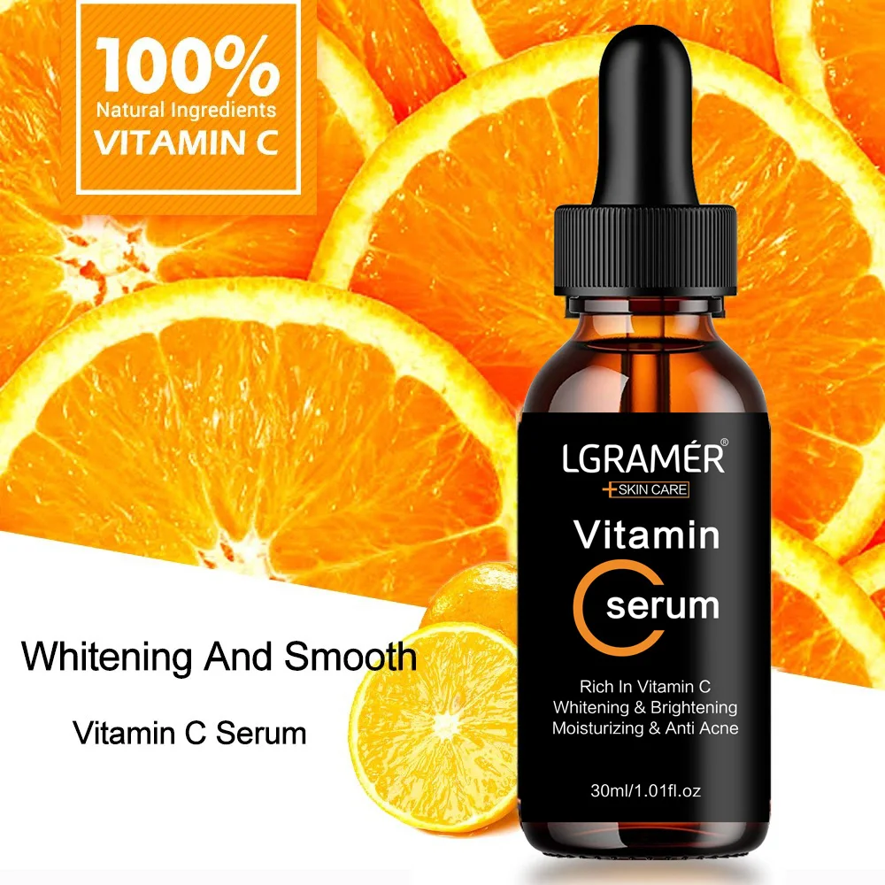 

Skincare Products Vitamin C Facial Serum Brighten Skin Lighten Spots Hyaluronic Acid Face Essence Skin Care Products 30/50ml