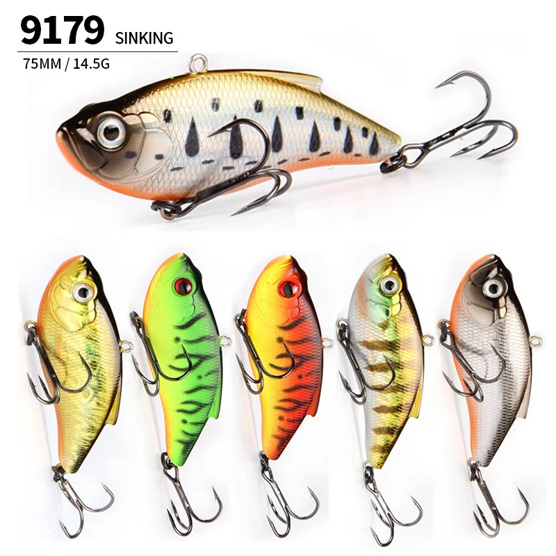 14g 75mm Vibration Fishing Lures Sinking Crankbaits Ratlin Saltwater Artificial Hard Bait Pesca Isca Wobblers for Pike Equipment