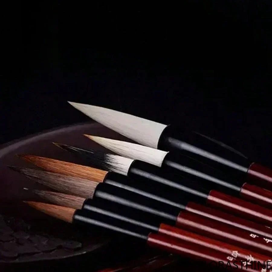 7pcs Chinese Calligraphy Brush Gift Set Li Bai Series Brush Wolf for Beginner Painting and Calligraphy Practice Art Supplies