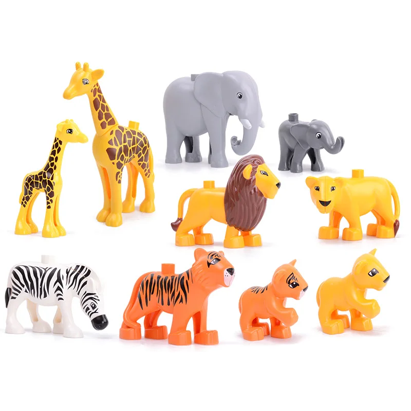 Big Building Blocks In Bulk Farm Zoo Animal Assemble Parts Accessories Bricks Model Montessori Educational Toys For Children Kid