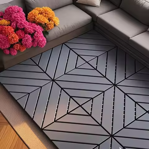 Plastic Interlocking Deck Tiles,44 Pack Patio Deck Tiles,12"x12" Square Waterproof Outdoor All Weather Use, Outdoor and Indoor