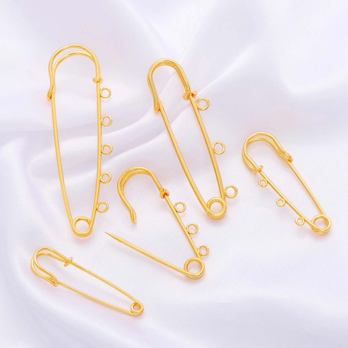 1Pcs 18K Gold Plated Brass Copper Safety Pins Brooch Sewing Tools for DIY Jewellery Sewing Accessories Clothing Garment Supplies