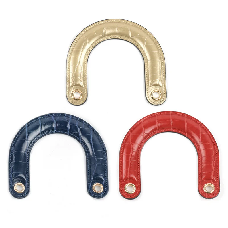 Detachable Bag Handles Pu Leather Handbag Arch Bags U-type Metal Buckle Handbag Colored Replacement Handles DIY Accessories