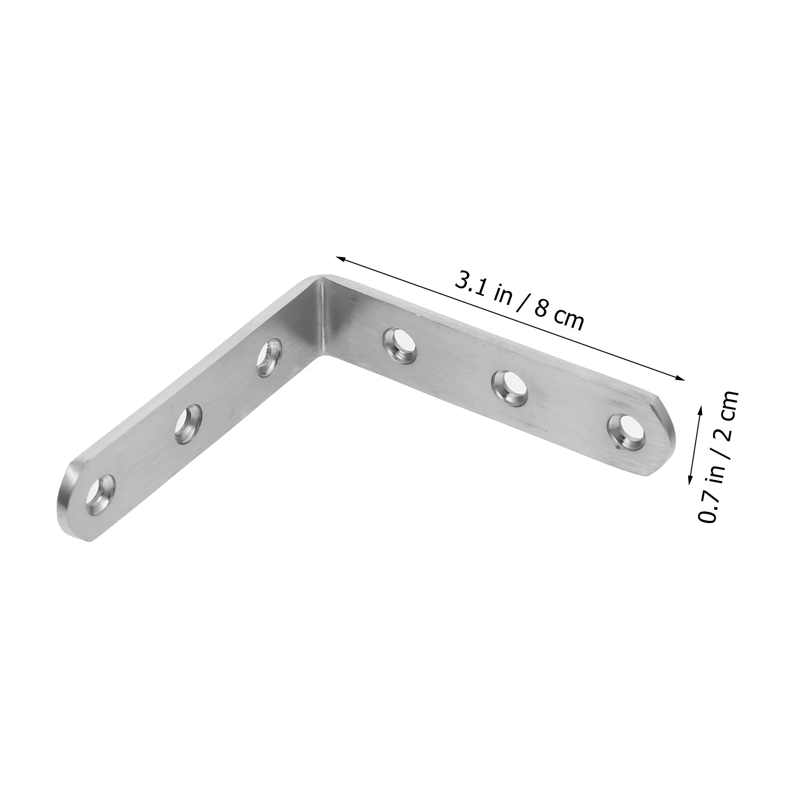 

10pcs Stainless Steel L Shape Brackets 80x80mm Rustproof Furniture Accessories Support Connector Home Office Factory Use
