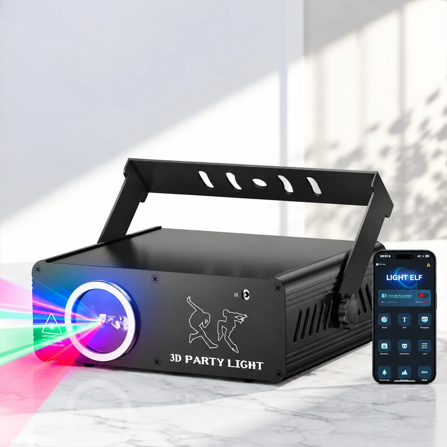 APP DJ Laser Lights Professional - 200+ 3D RGB Animation Laser Light Show, Hand Drawing, Custom Patterns, Sound Actived & DMX