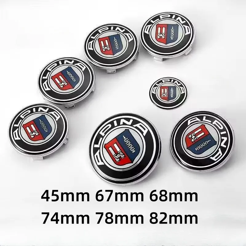 45mm67mm68mm74mm78mm82mm Rear Trunk Front Hood Bonnet Emblem Badge Steering Wheel Logo Stickers For ALPINA Styling Accessories